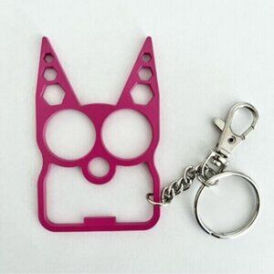 Fuchsia Cat Self Defense Keychain